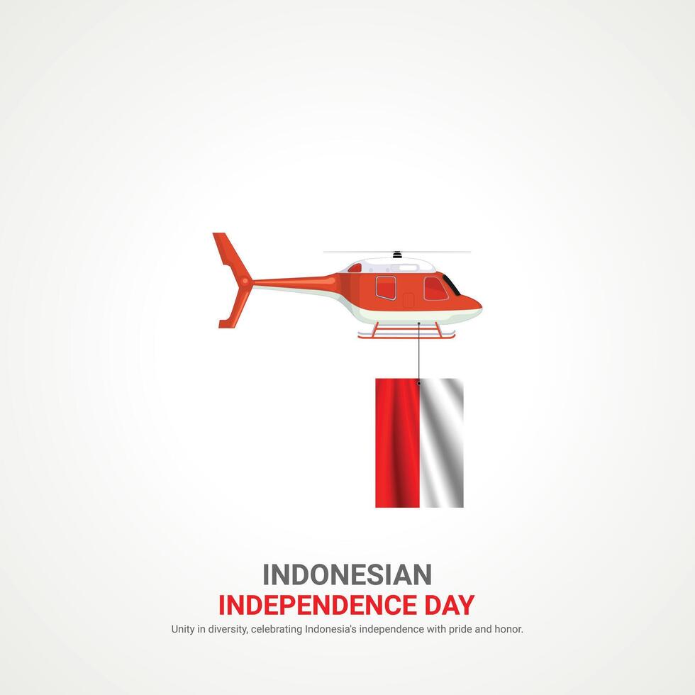 Indonesië onafhankelijkheid dag. Indonesië onafhankelijkheid dag creatief advertenties ontwerp. 3d illustratie. vector