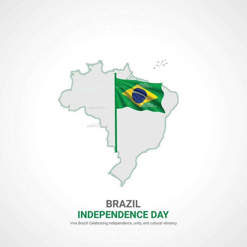 Brazilië onafhankelijkheid dag. Brazilië onafhankelijkheid dag creatief advertenties ontwerp. sociaal media na, , 3d illustratie. vector