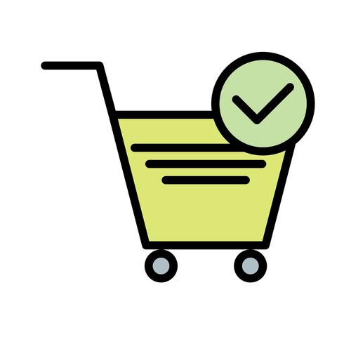 vector geverifieerd winkelwagen items pictogram