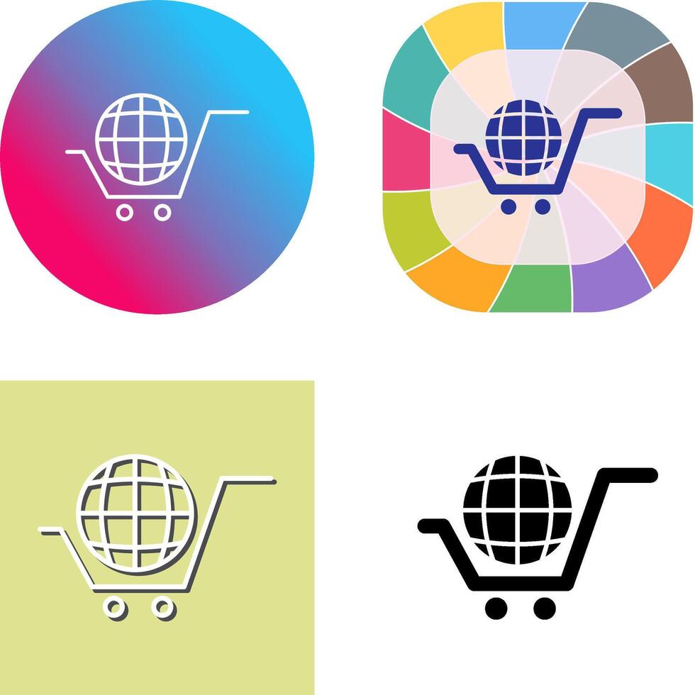 globaal boodschappen doen icoon ontwerp vector
