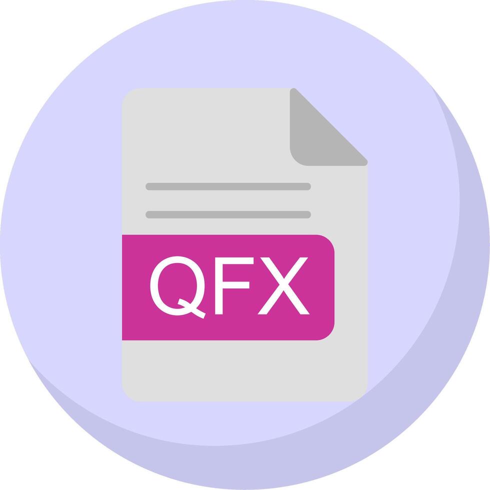 qfx het dossier formaat vlak bubbel icoon vector