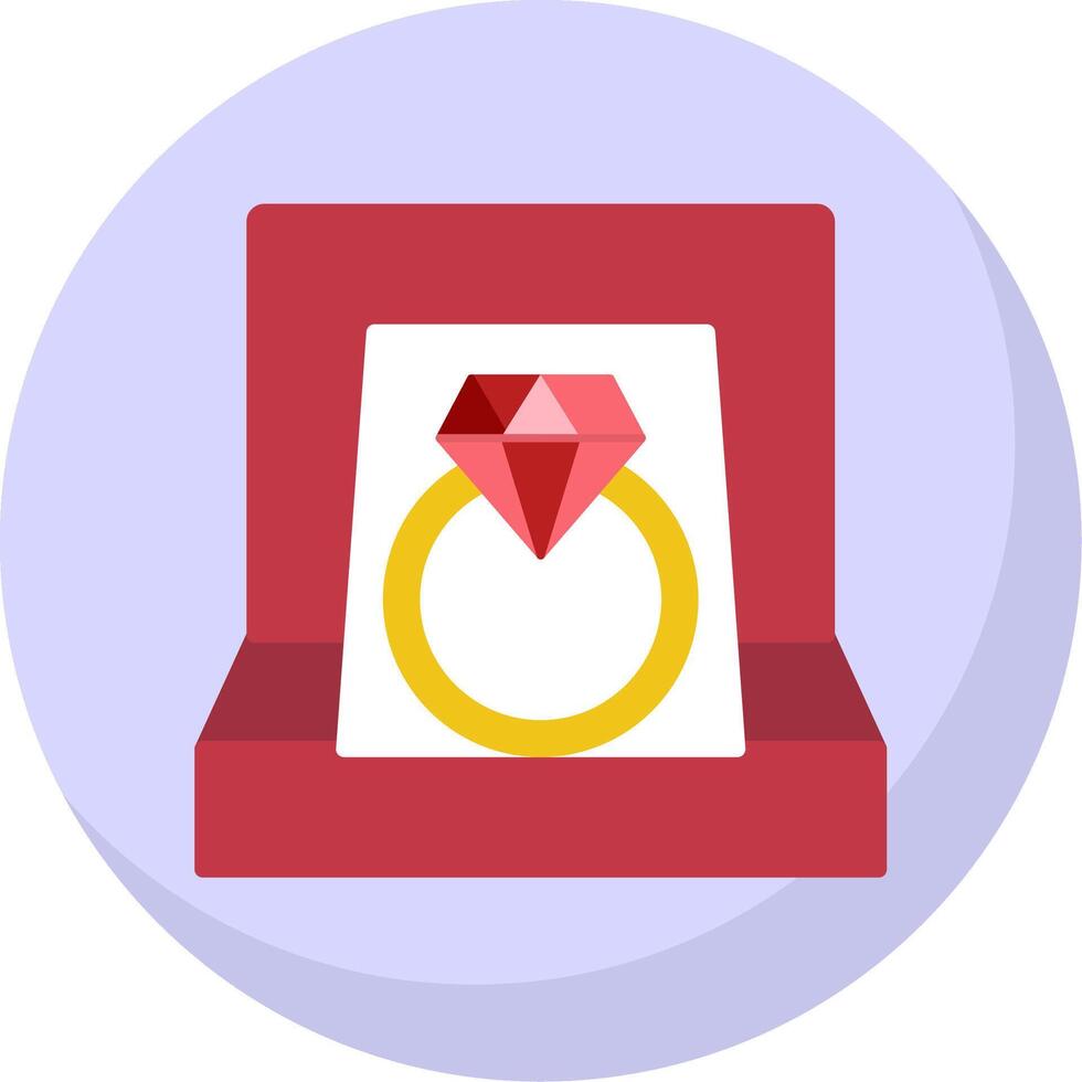 diamant ring vlak bubbel icoon vector