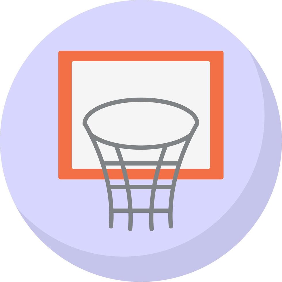 basketbal hoepel vlak bubbel icoon vector