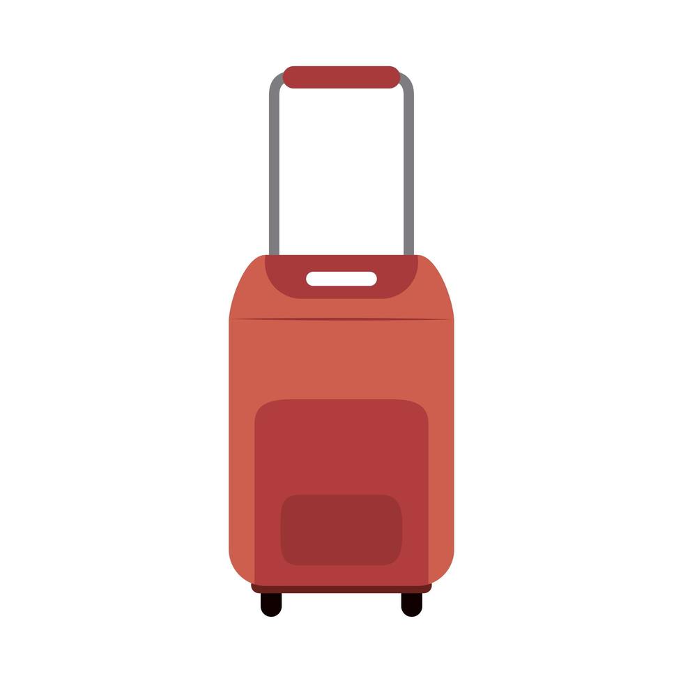 zomer reizen en vakantie koffer met handvat in vlakke stijl geïsoleerd icon vector