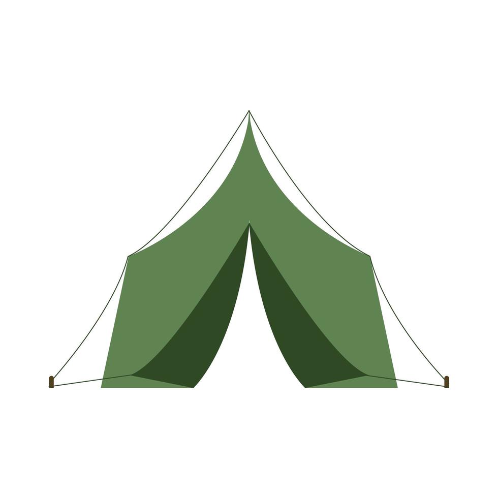 zomer reizen en vakantie tent camping toerisme in vlakke stijl geïsoleerd pictogram vector