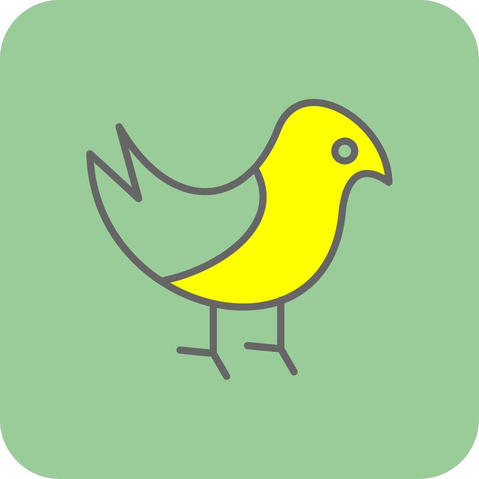 vogel gevulde geel icoon vector