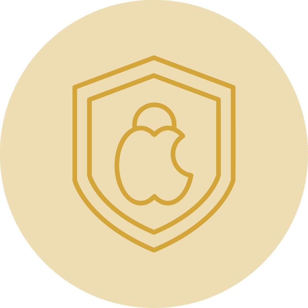 Mac veiligheid lijn geel cirkel icoon vector