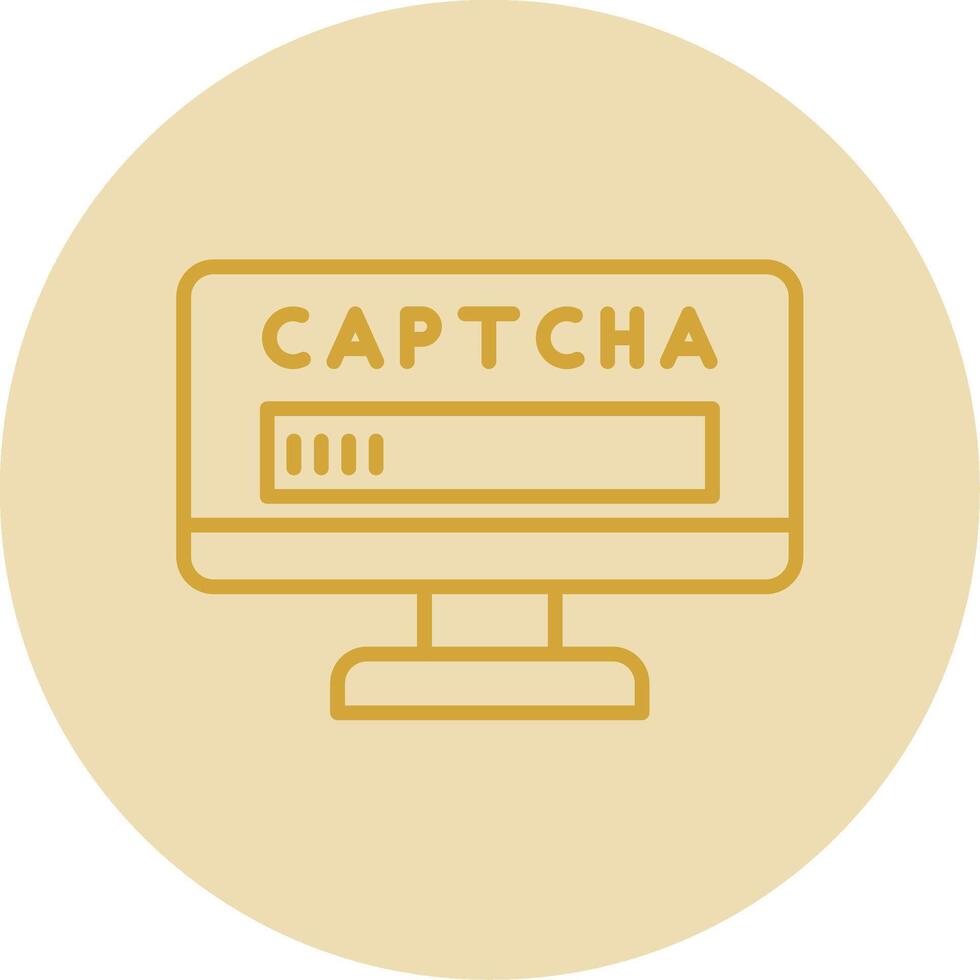 captcha lijn geel cirkel icoon vector