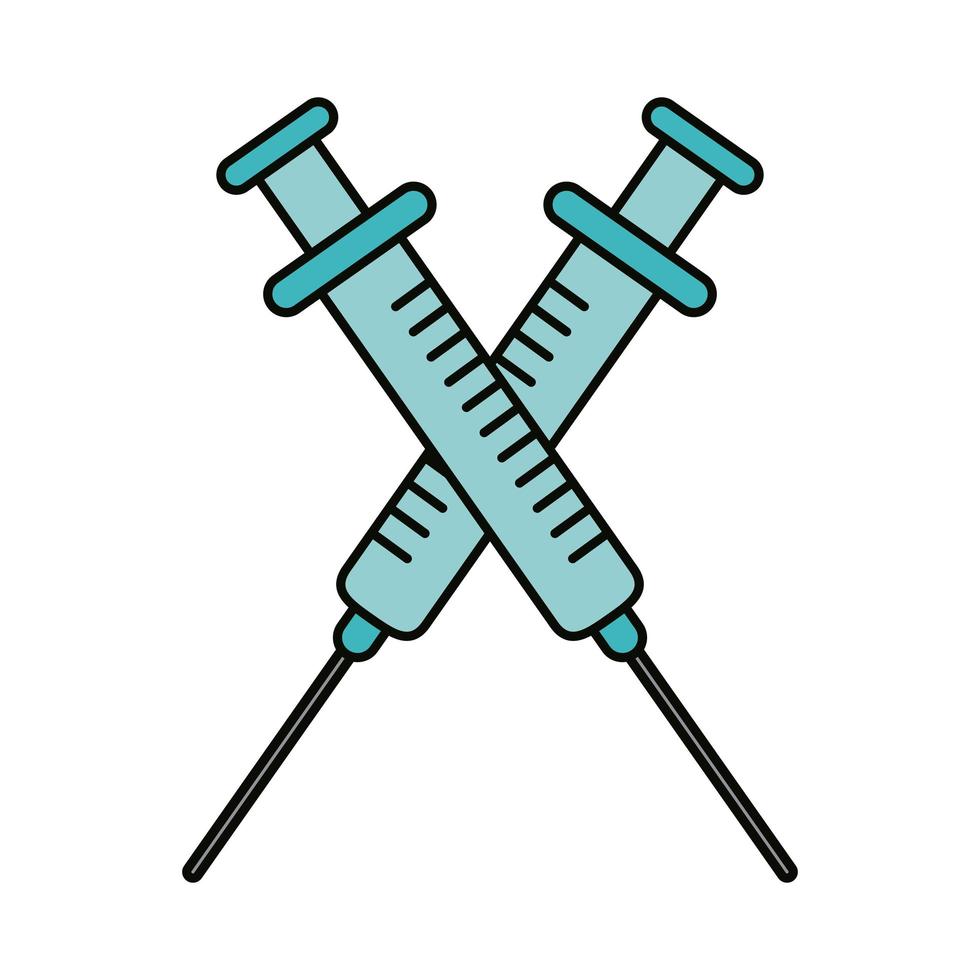 covid 19 coronavirus, vaccinatiespuit medisch, preventie verspreiding uitbraak ziekte pandemie plat stijlicoon vector