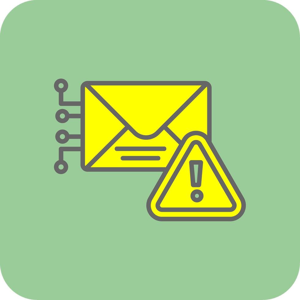 waarschuwing mail gevulde geel icoon vector
