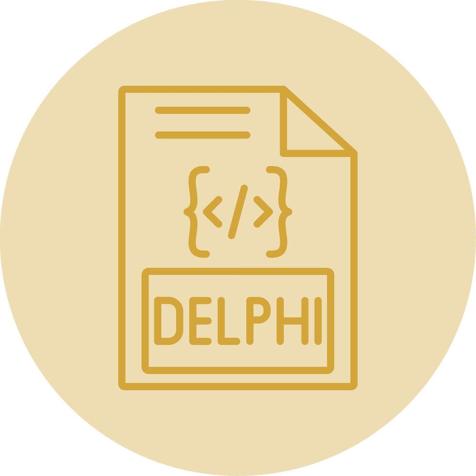 Delphi lijn geel cirkel icoon vector