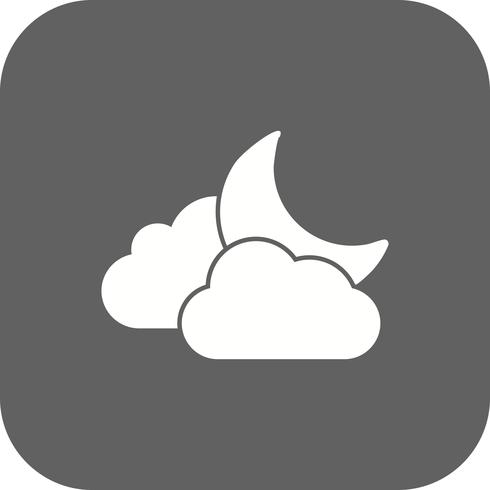 Wolk en maan Vector Icon