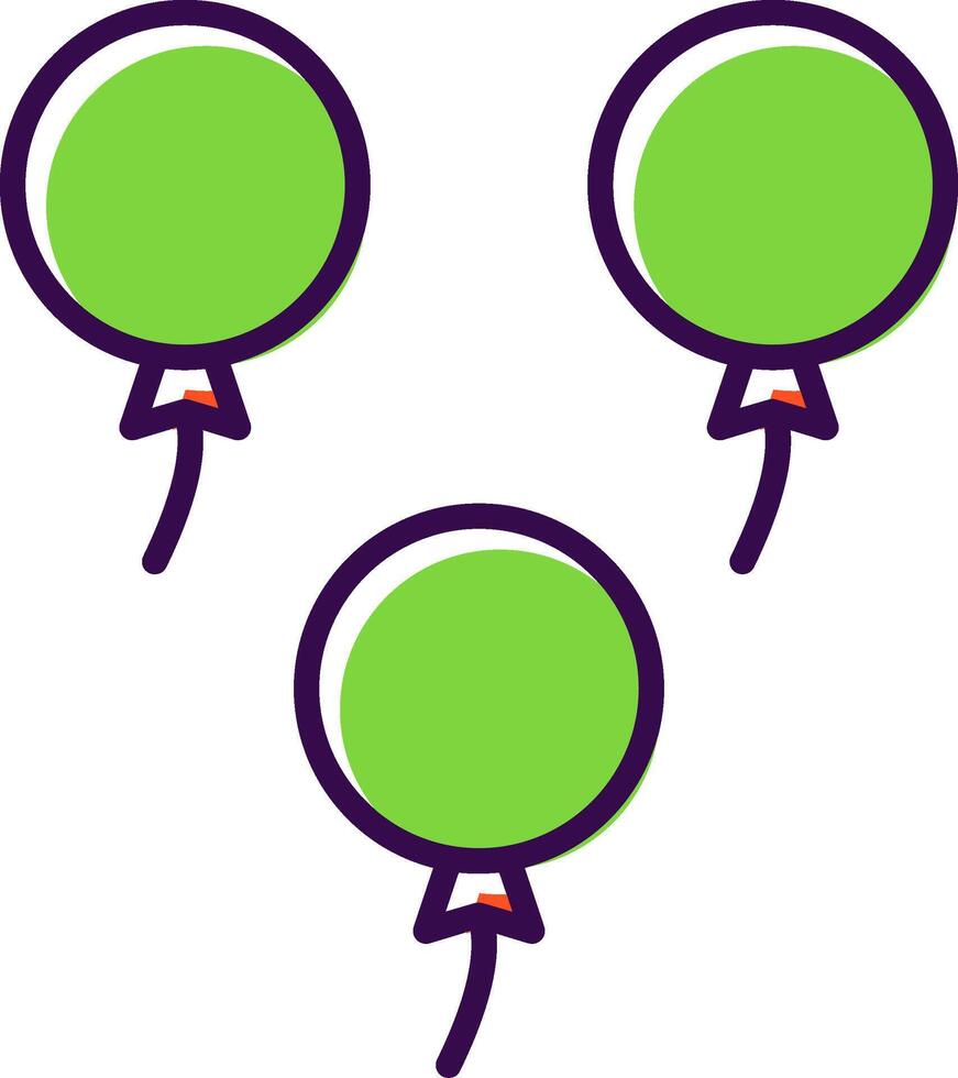 ballonnen gevulde ontwerp icoon vector