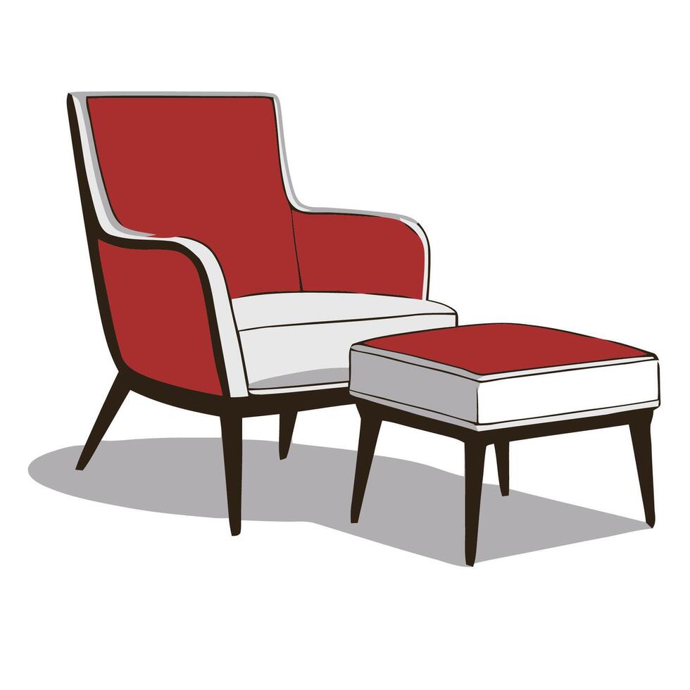 een stijlvol, modern rood stoel reeks illustratie vector