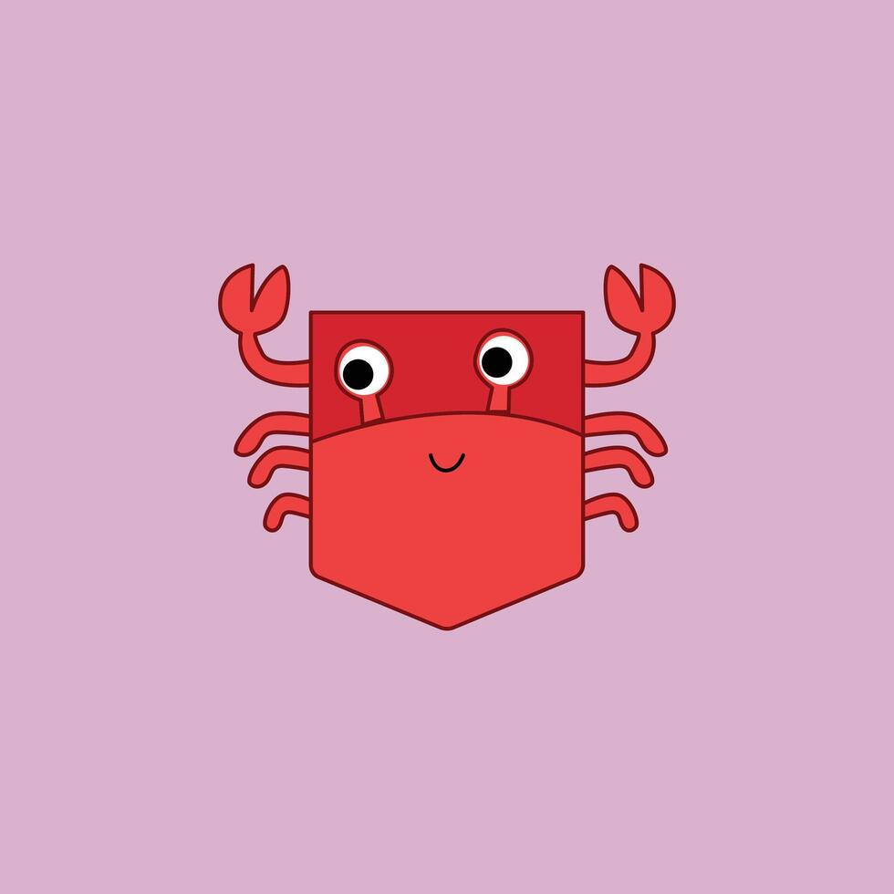 schattig krab t-shirt zak- ontwerp afdrukken, schattig rood krab , krab icoon ontwerp, schattig zee dier krab , krab t overhemd ontwerp, krab zak- ontwerp, krab algemeen vlak icoon, schattig tekenfilm rood krab, gelukkig tekenfilm vector