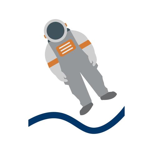 astronout landing vector pictogram