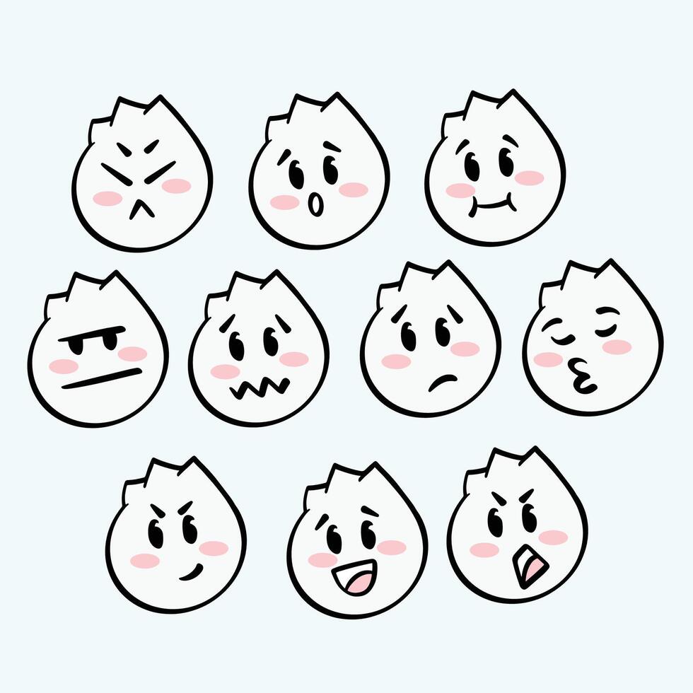 schattige emoji-sticker vector