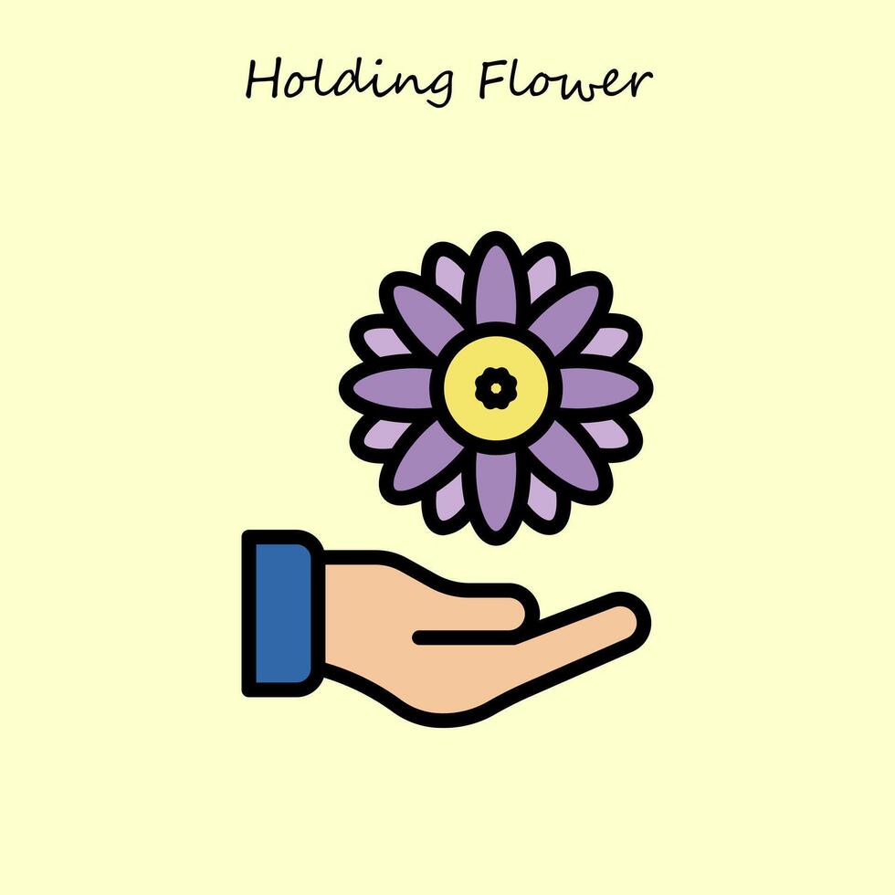 Holding bloem illustratie vector