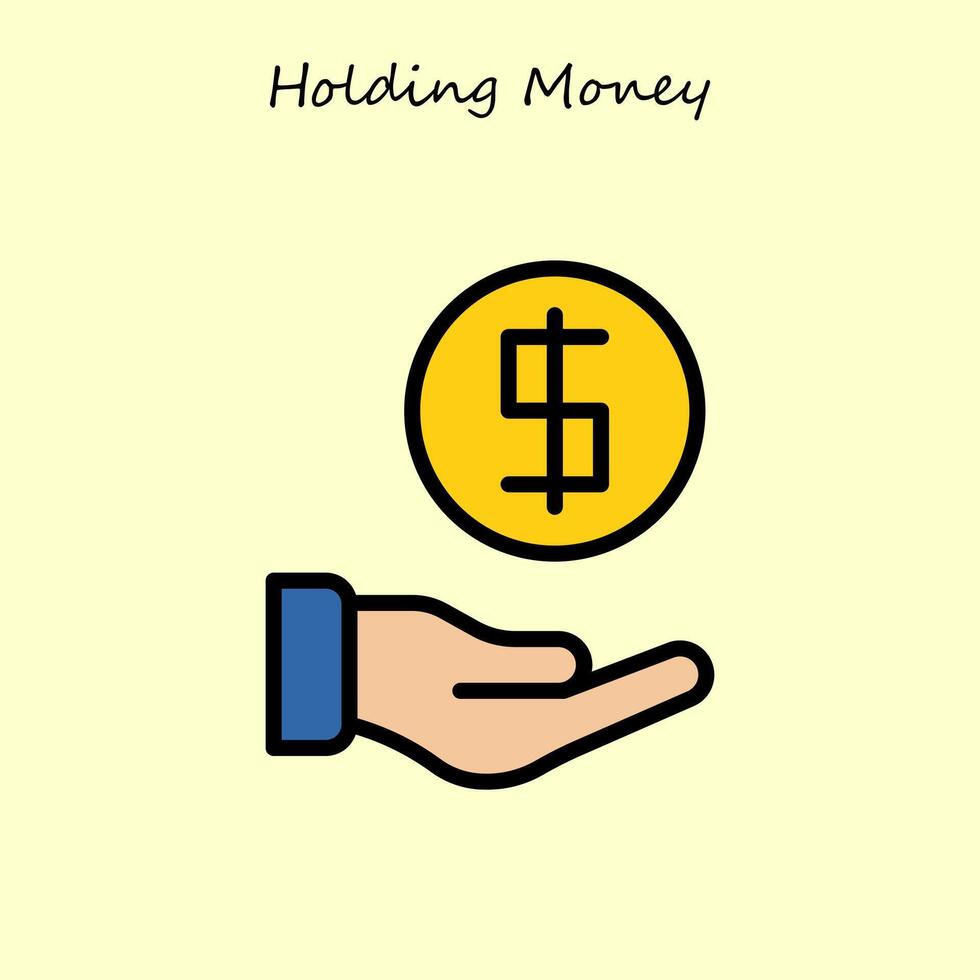 Holding geld illustratie vector