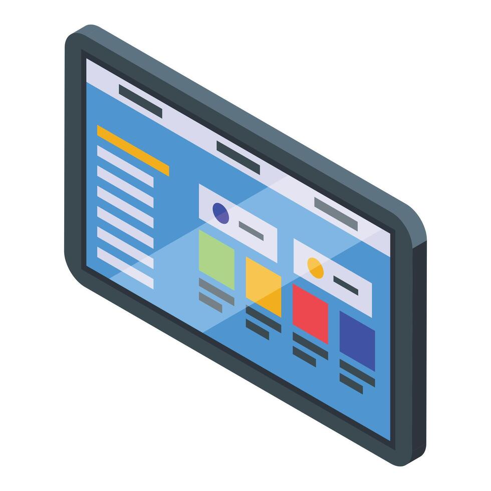 tablet controle app icoon isometrische . digitaal apparaat vector