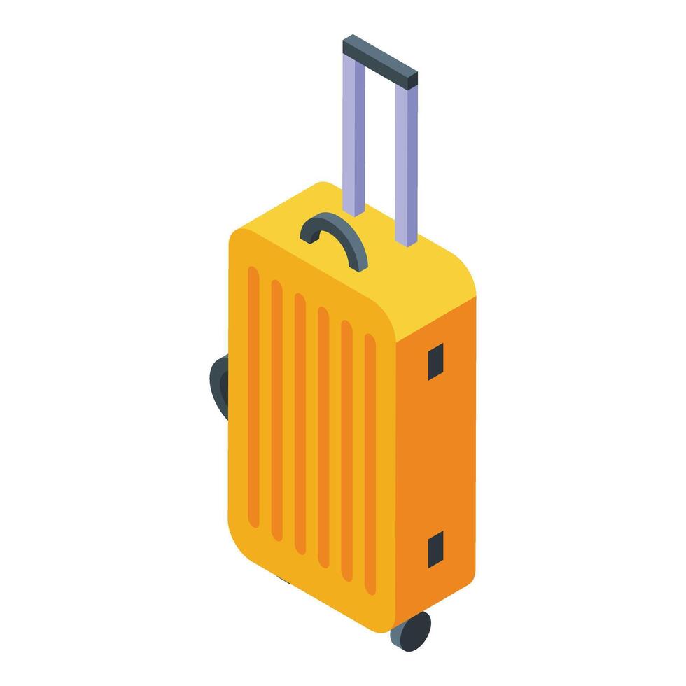 op reis bagage icoon isometrische . toerist trolley vector