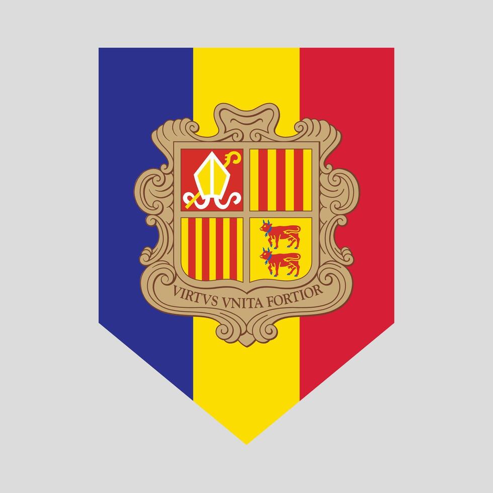 Andorra vlag in schild vorm vector