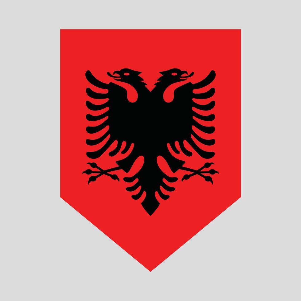 Albanië vlag in schild vorm icoon vector