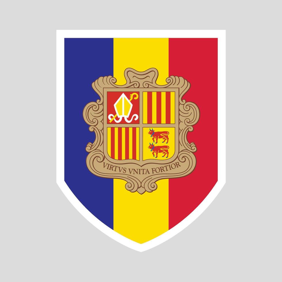 Andorra vlag in schild vorm vector