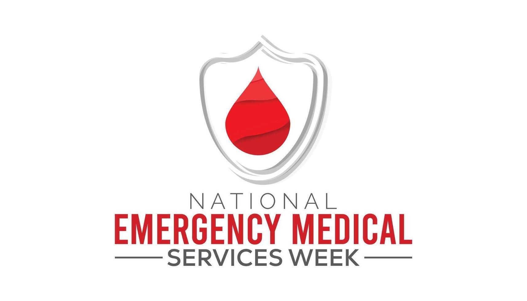 nationaal noodgeval medisch Diensten week opgemerkt elke jaar in kunnen. sjabloon voor achtergrond, banier, kaart, poster met tekst inscriptie. vector