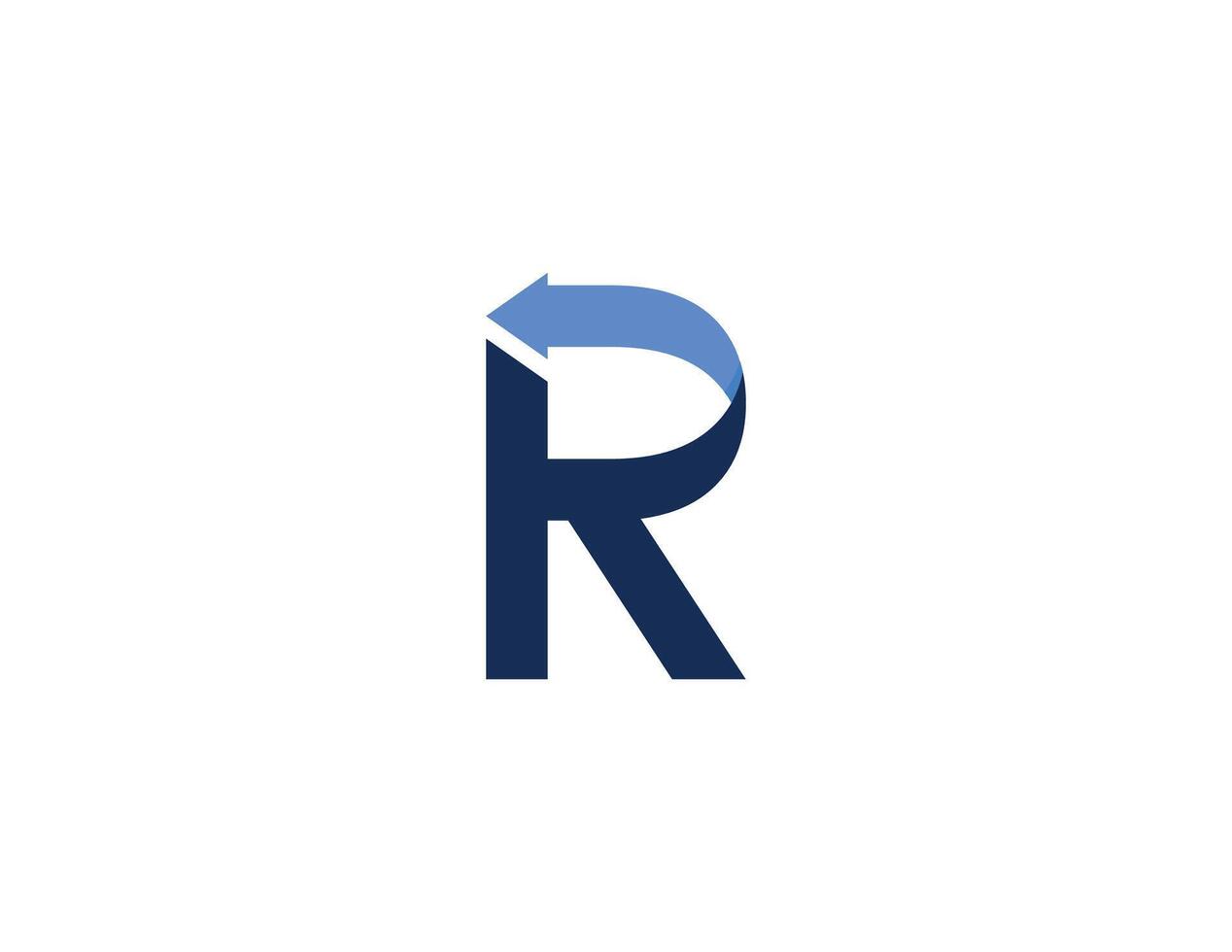 eerste brief r pijl logo concept teken icoon symbool ontwerp element. financieel, overleg plegen, logistiek logo. illustratie sjabloon vector