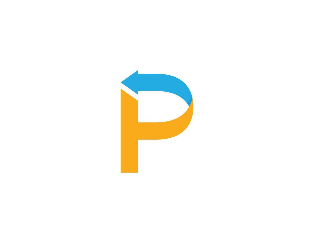 eerste brief p pijl logo concept teken icoon symbool ontwerp element. financieel, overleg plegen, logistiek logo. illustratie sjabloon vector