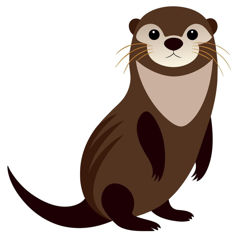 Otter dier vlak stijl illustratie vector
