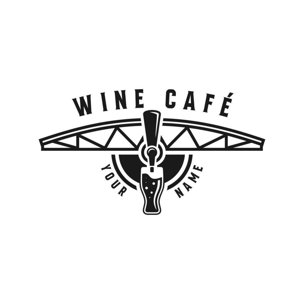 wijnoogst wijn cafe logo vector