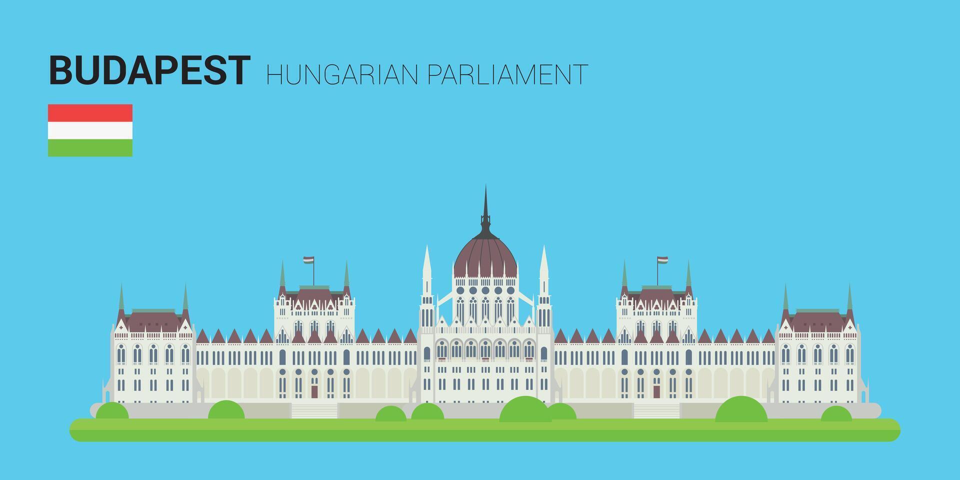 monumenten en oriëntatiepunten verzameling. Hongaars parlement. Boedapest, Hongarije vector