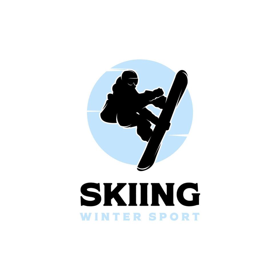 berg skiën logo ontwerp sjabloon vector