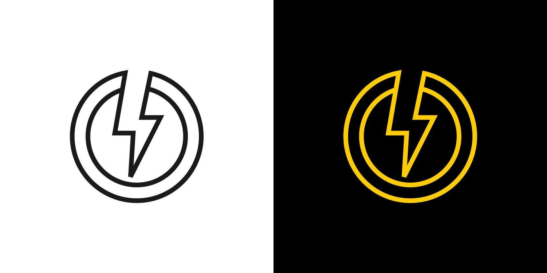 elektrisch cirkel schets logo. bout donder icoon symbool vector