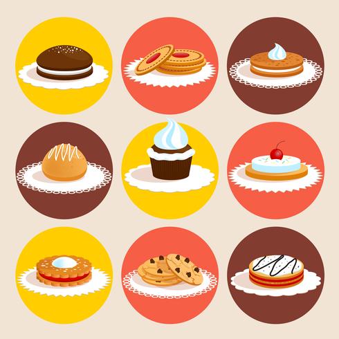 Cookies gekleurde set vector