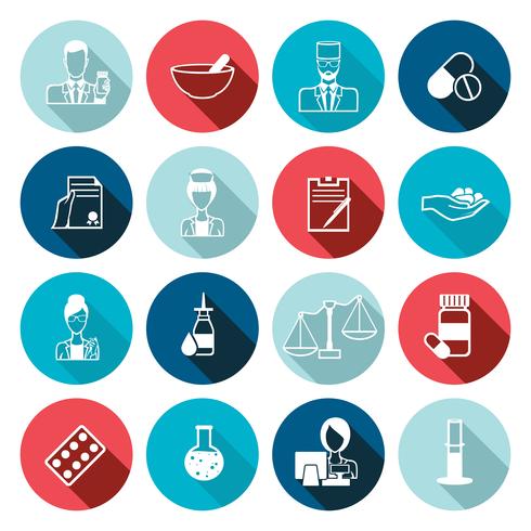 Apotheker pictogram overzicht set vector