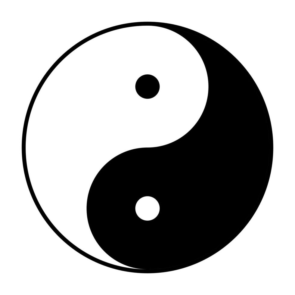 vlak geïsoleerd yin yang symbool vector