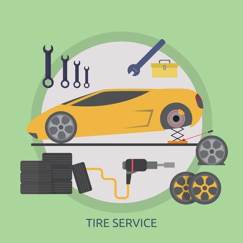 Tyre Service Conceptuele afbeelding ontwerp vector
