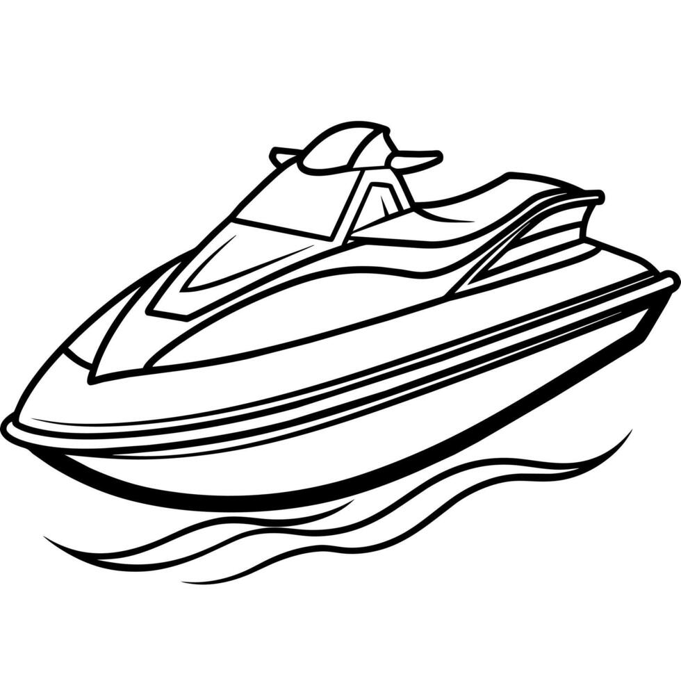 Jet ski schets illustratie digitaal kleur boek bladzijde lijn kunst tekening vector