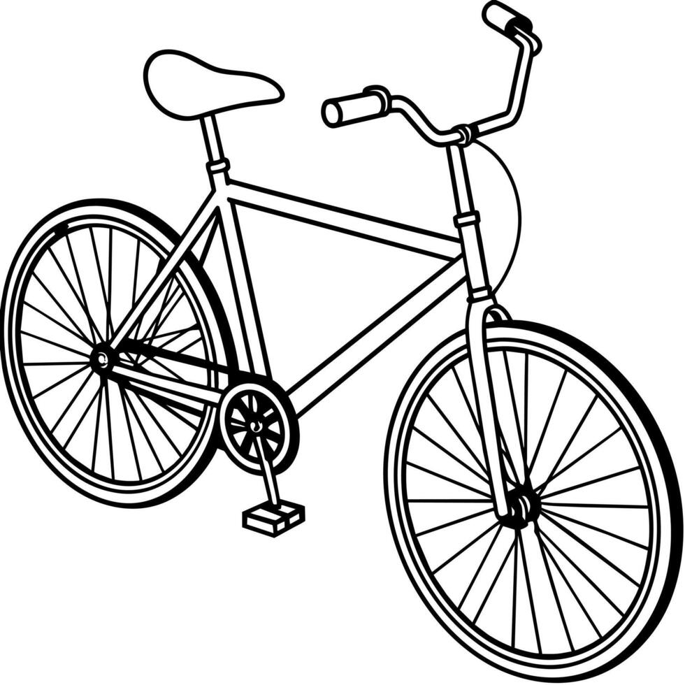 fiets schets illustratie digitaal kleur boek bladzijde lijn kunst tekening vector