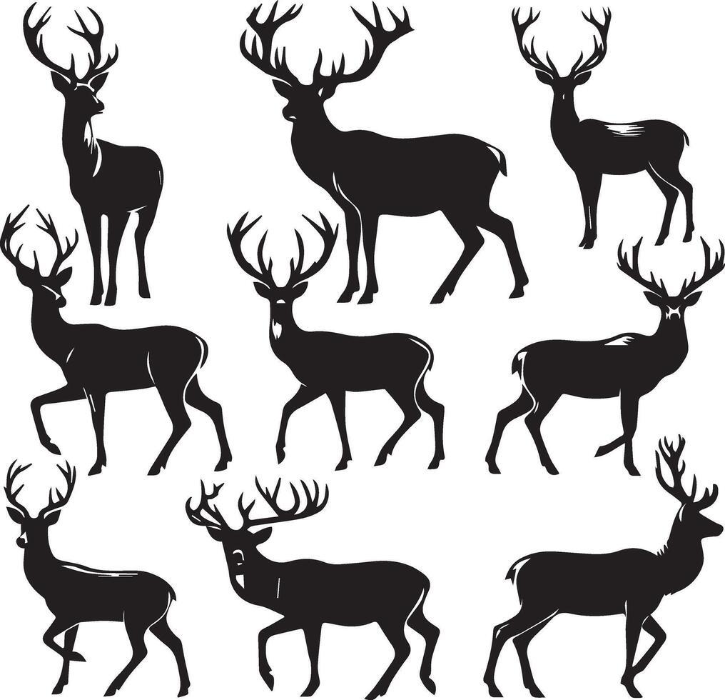 hert silhouet set. hert illustratie vector