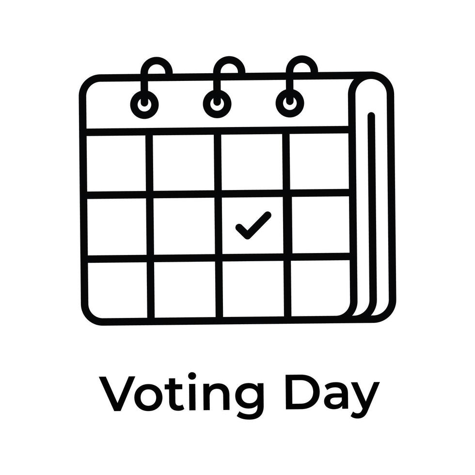 controleren Mark Aan kalender tonen concept icoon van stemmen dag, verkiezing dag vector
