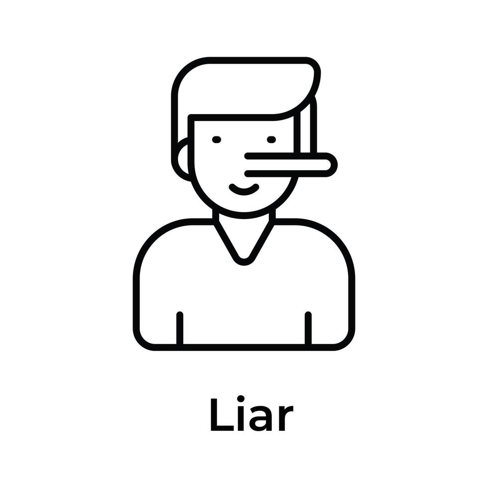 uniek stijl icoon van leugenaar in modern stijl, premie vector