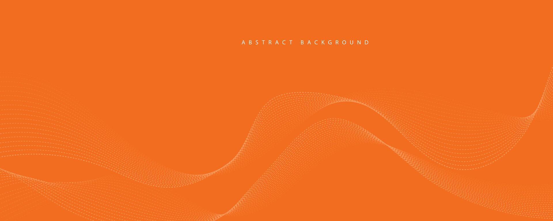 abstract oranje achtergrond met dynamisch oranje golven, lijnen en deeltjes. vector