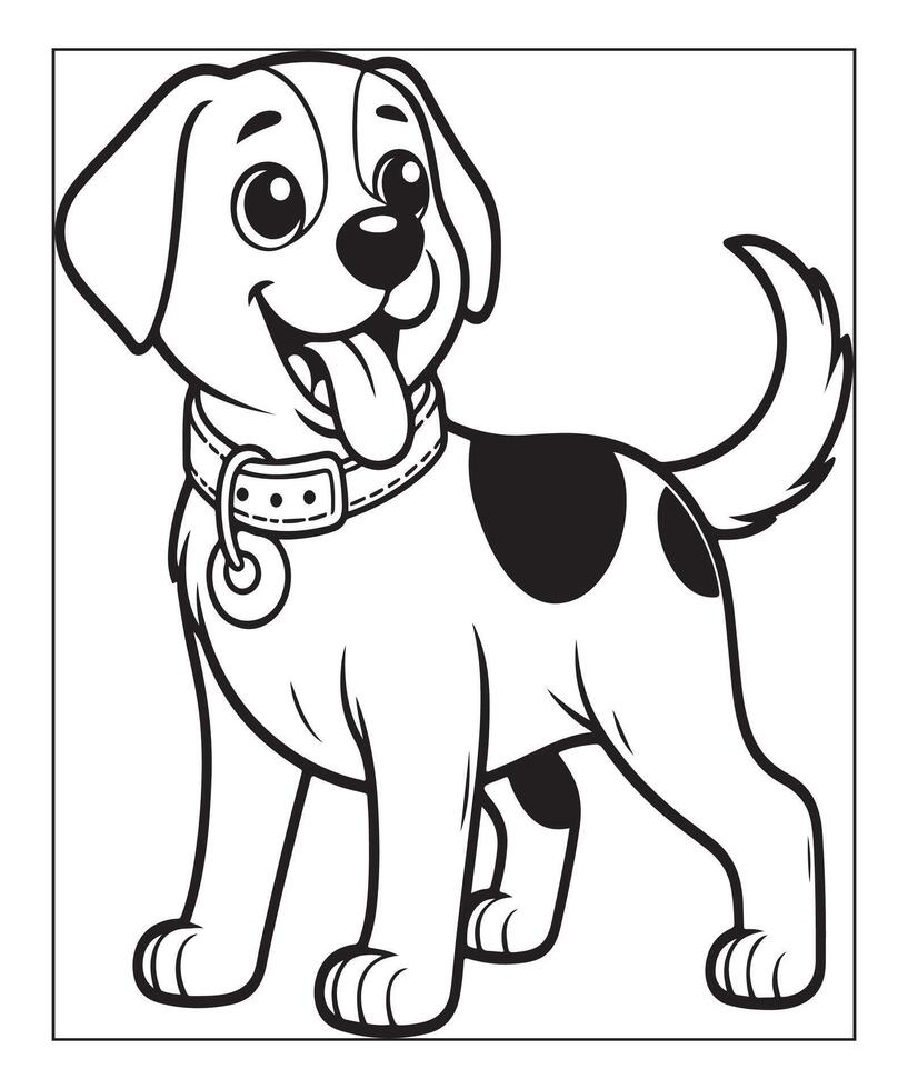 hond kleurplaat voor kinderen vector