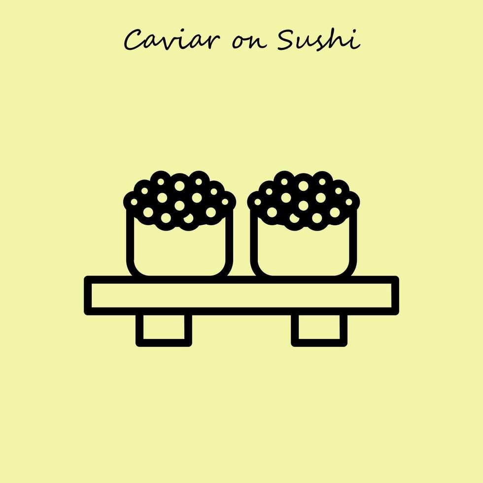 kaviaar Aan sushi illustratie vector