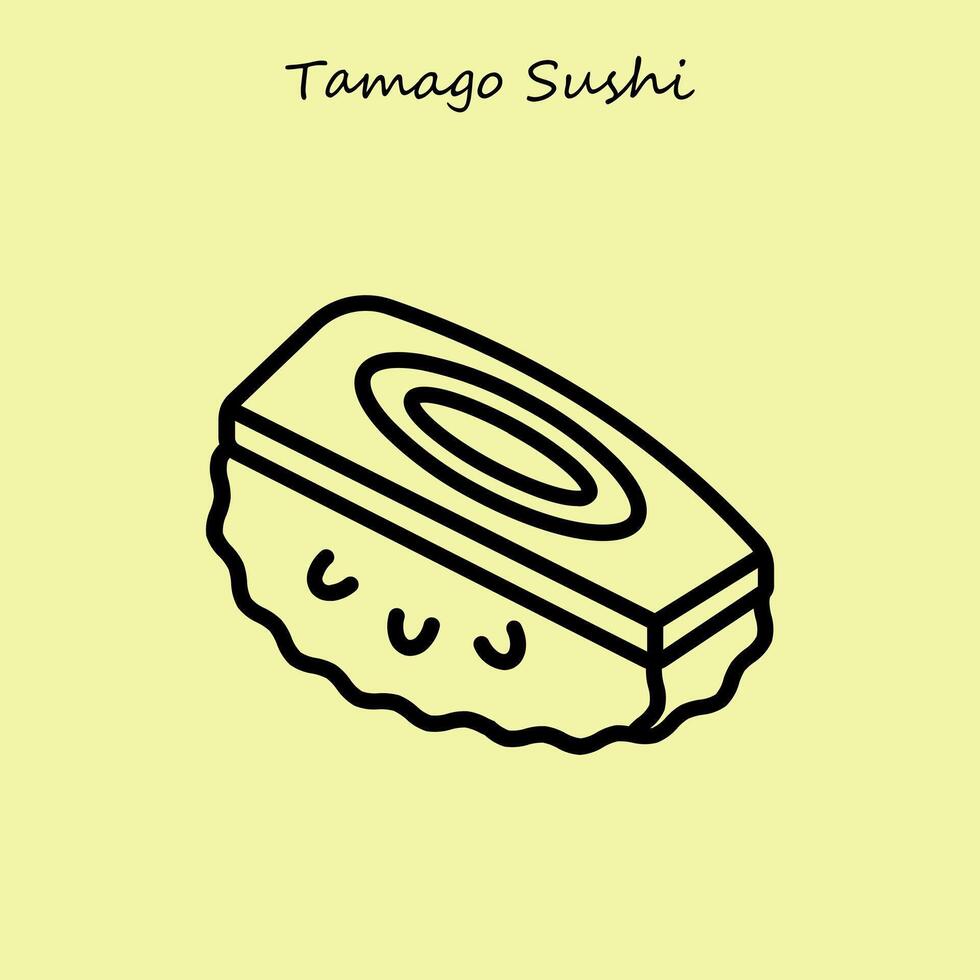 Tamago sushi illustratie vector