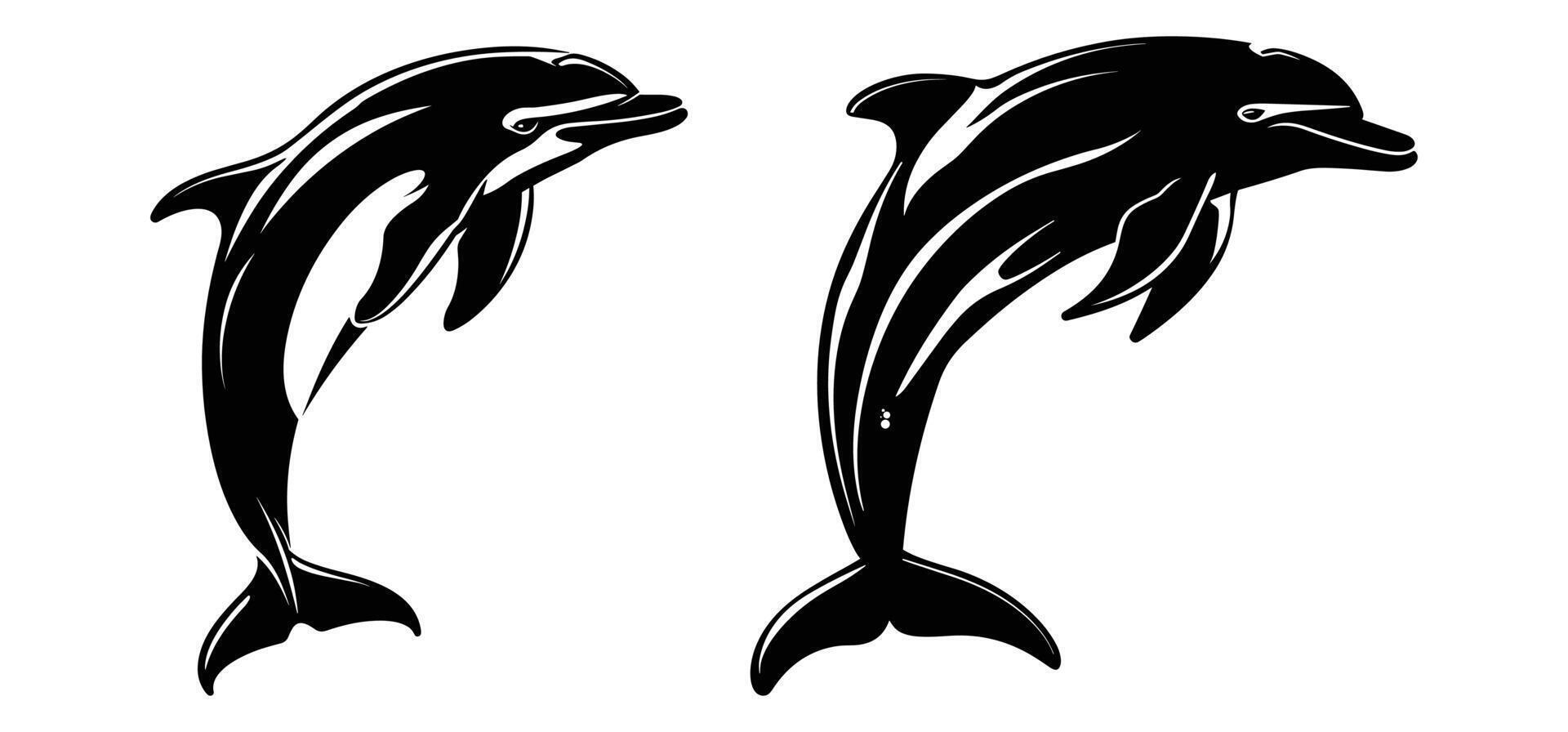 dolfijn silhouet geïsoleerd Aan een wit achtergrond. vector